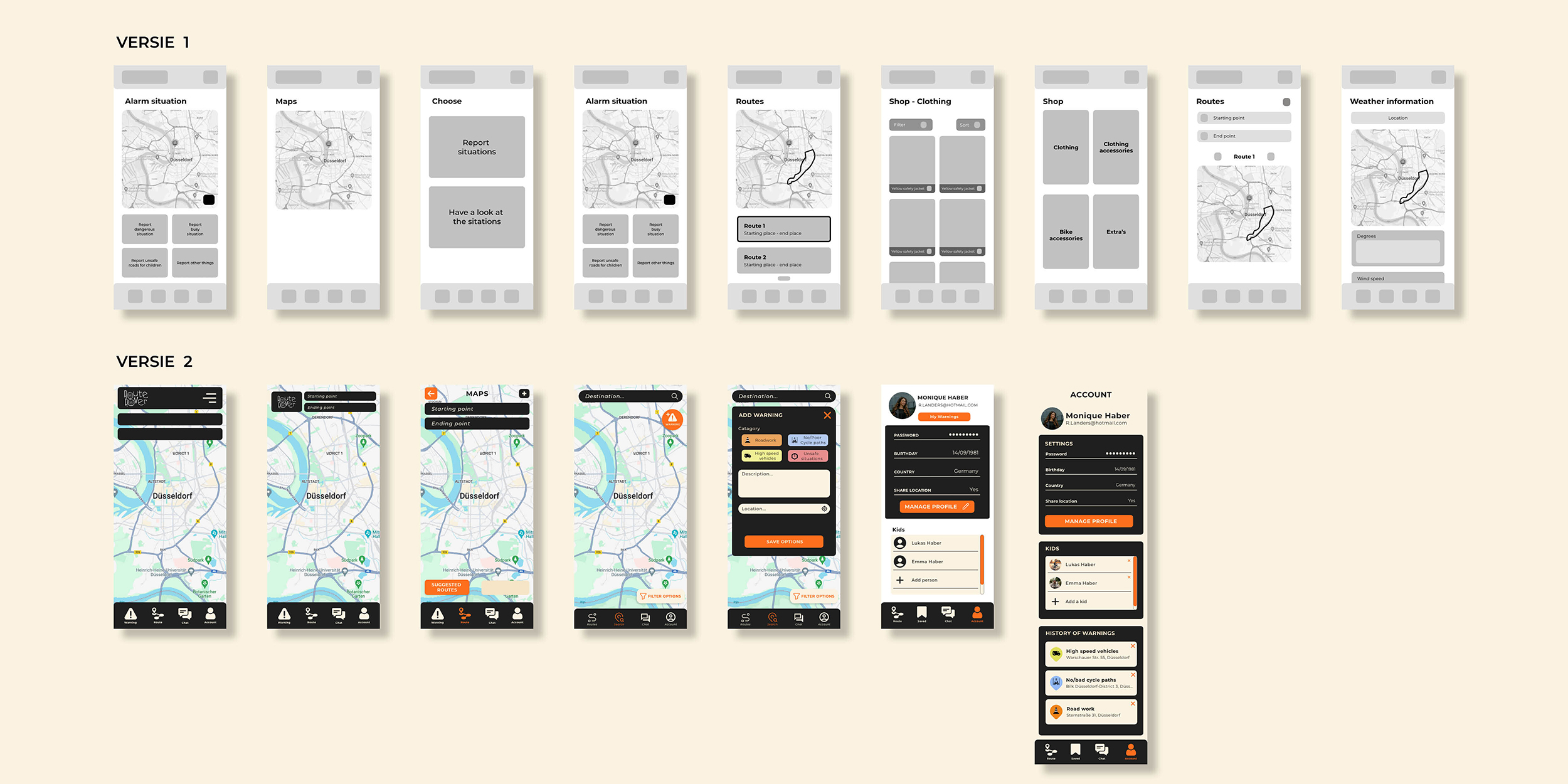 Design across borders schermen v1 en v2