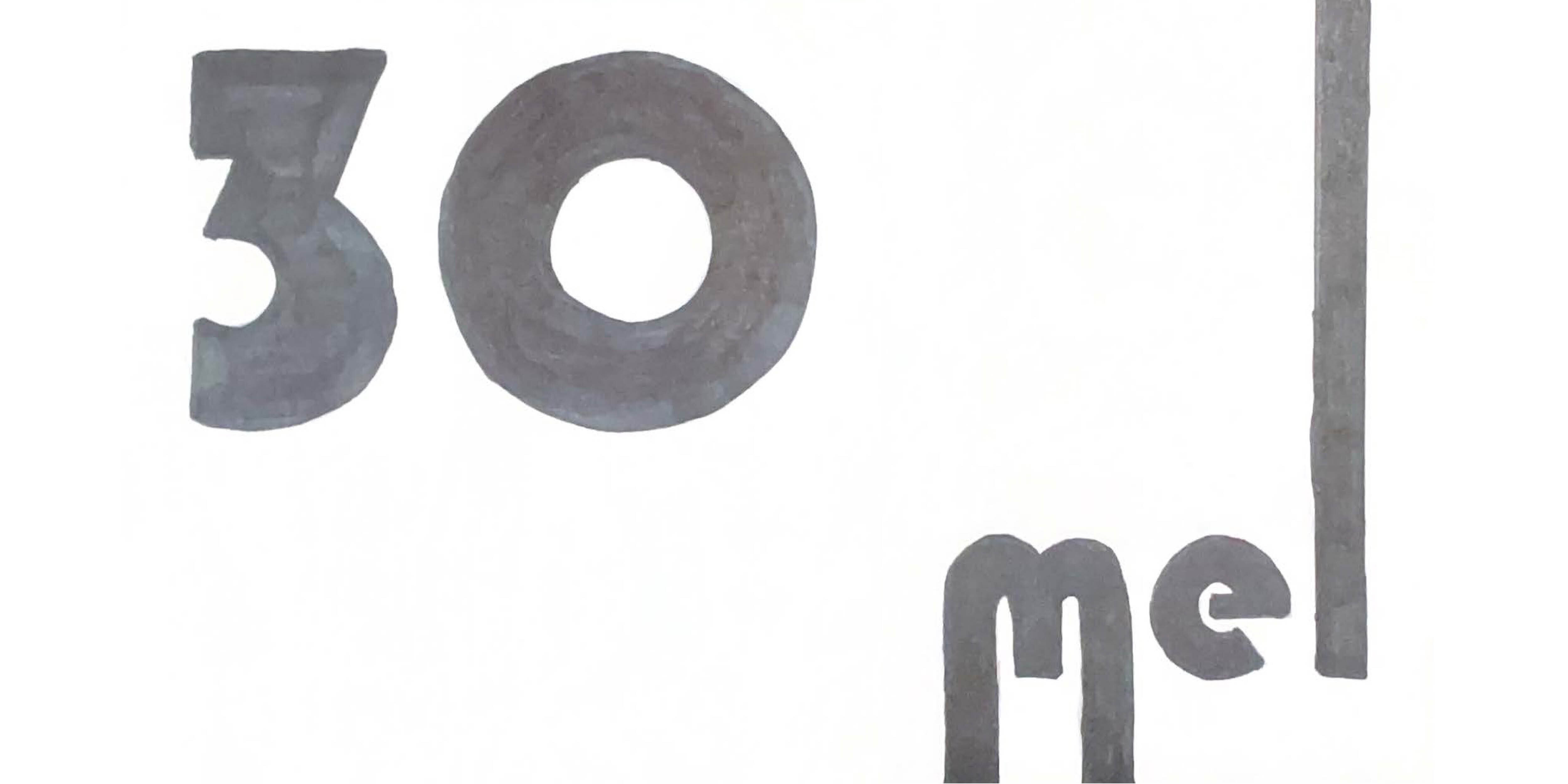 Typografie kalander blad 30 mei
